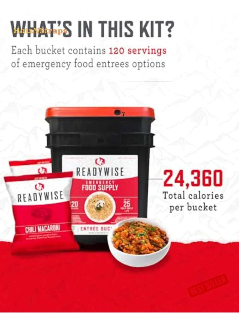 Emergency Survival Food Supply 120 Servings Freeze-Dried Meals